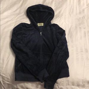 Juicy Couture navy velour zip up